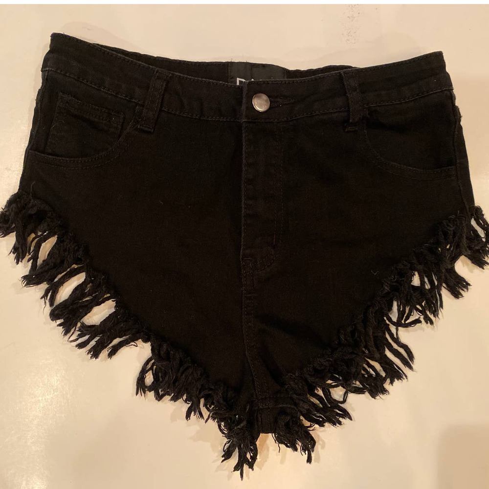 Dahli Fringe Black Shorts